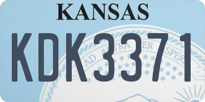 KS license plate KDK3371