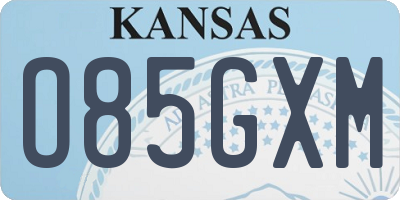 KS license plate O85GXM