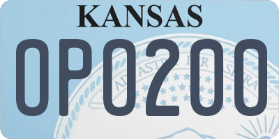 KS license plate OPO200