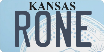 KS license plate RONE