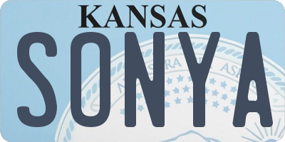 KS license plate SONYA