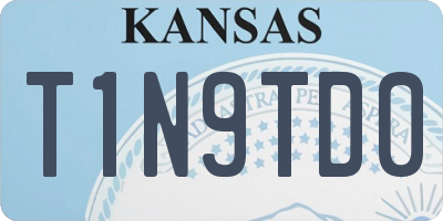 KS license plate T1N9TD0