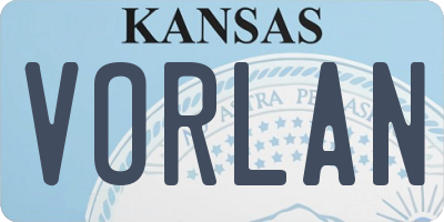 KS license plate VORLAN