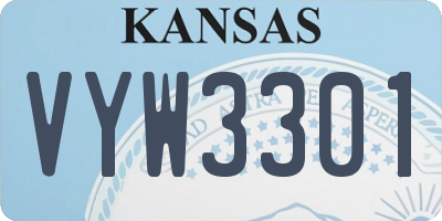 KS license plate VYW3301