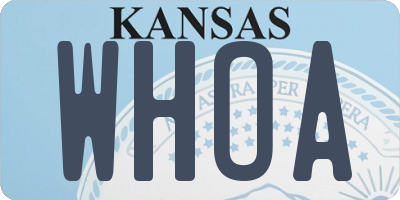 KS license plate WHOA