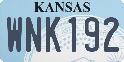 KS license plate WNK192