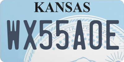 KS license plate WX55AOE