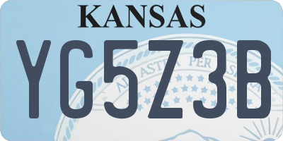 KS license plate YG5Z3B