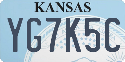 KS license plate YG7K5C