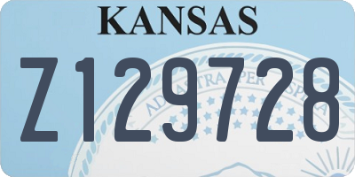 KS license plate Z129728