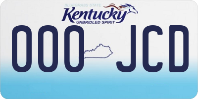 KY license plate 000JCD