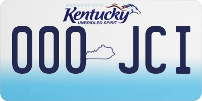 KY license plate 000JCI