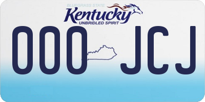 KY license plate 000JCJ