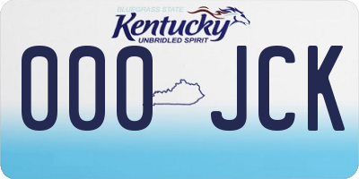 KY license plate 000JCK