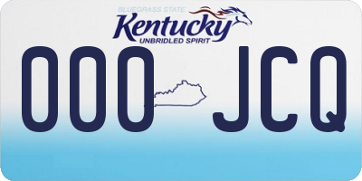 KY license plate 000JCQ