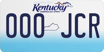 KY license plate 000JCR