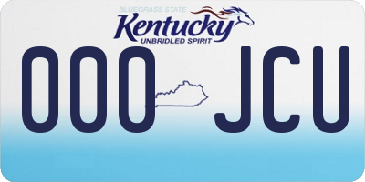 KY license plate 000JCU
