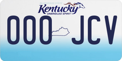 KY license plate 000JCV