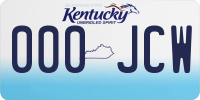 KY license plate 000JCW