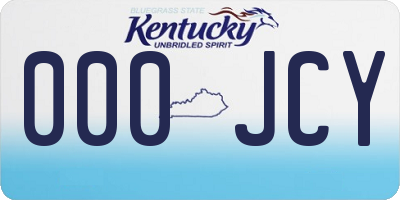 KY license plate 000JCY