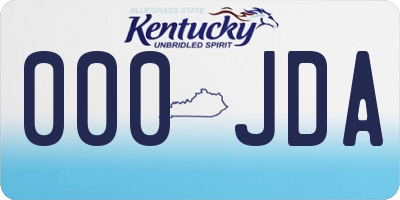 KY license plate 000JDA