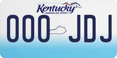 KY license plate 000JDJ