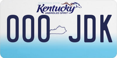 KY license plate 000JDK