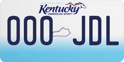 KY license plate 000JDL