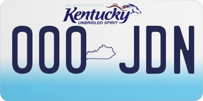 KY license plate 000JDN