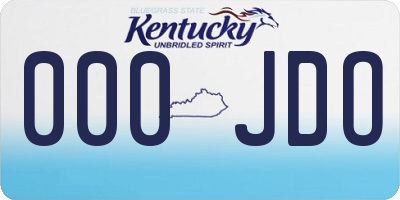 KY license plate 000JDO