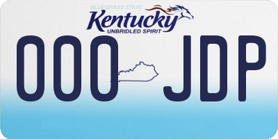 KY license plate 000JDP