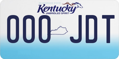 KY license plate 000JDT