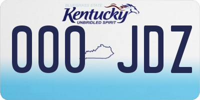 KY license plate 000JDZ