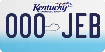 KY license plate 000JEB