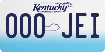 KY license plate 000JEI