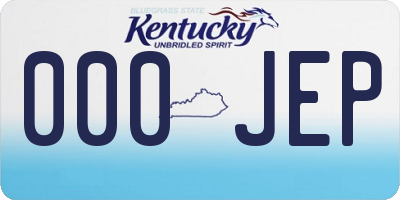 KY license plate 000JEP