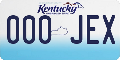 KY license plate 000JEX