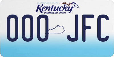 KY license plate 000JFC