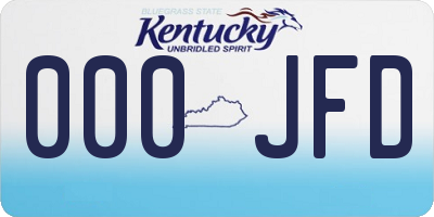 KY license plate 000JFD