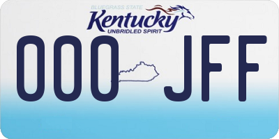 KY license plate 000JFF