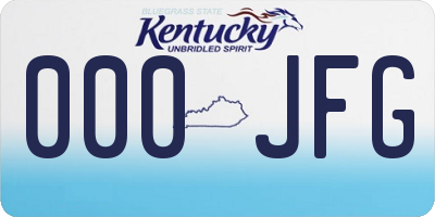 KY license plate 000JFG