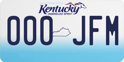 KY license plate 000JFM