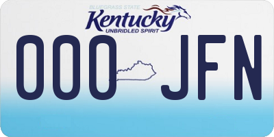 KY license plate 000JFN