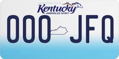 KY license plate 000JFQ