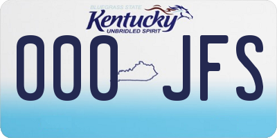 KY license plate 000JFS