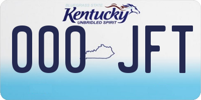 KY license plate 000JFT