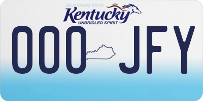 KY license plate 000JFY