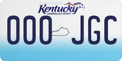 KY license plate 000JGC