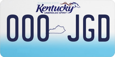 KY license plate 000JGD