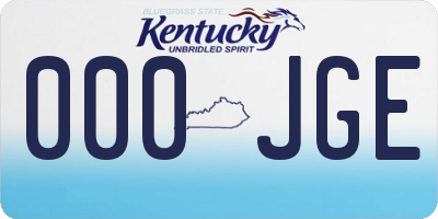 KY license plate 000JGE